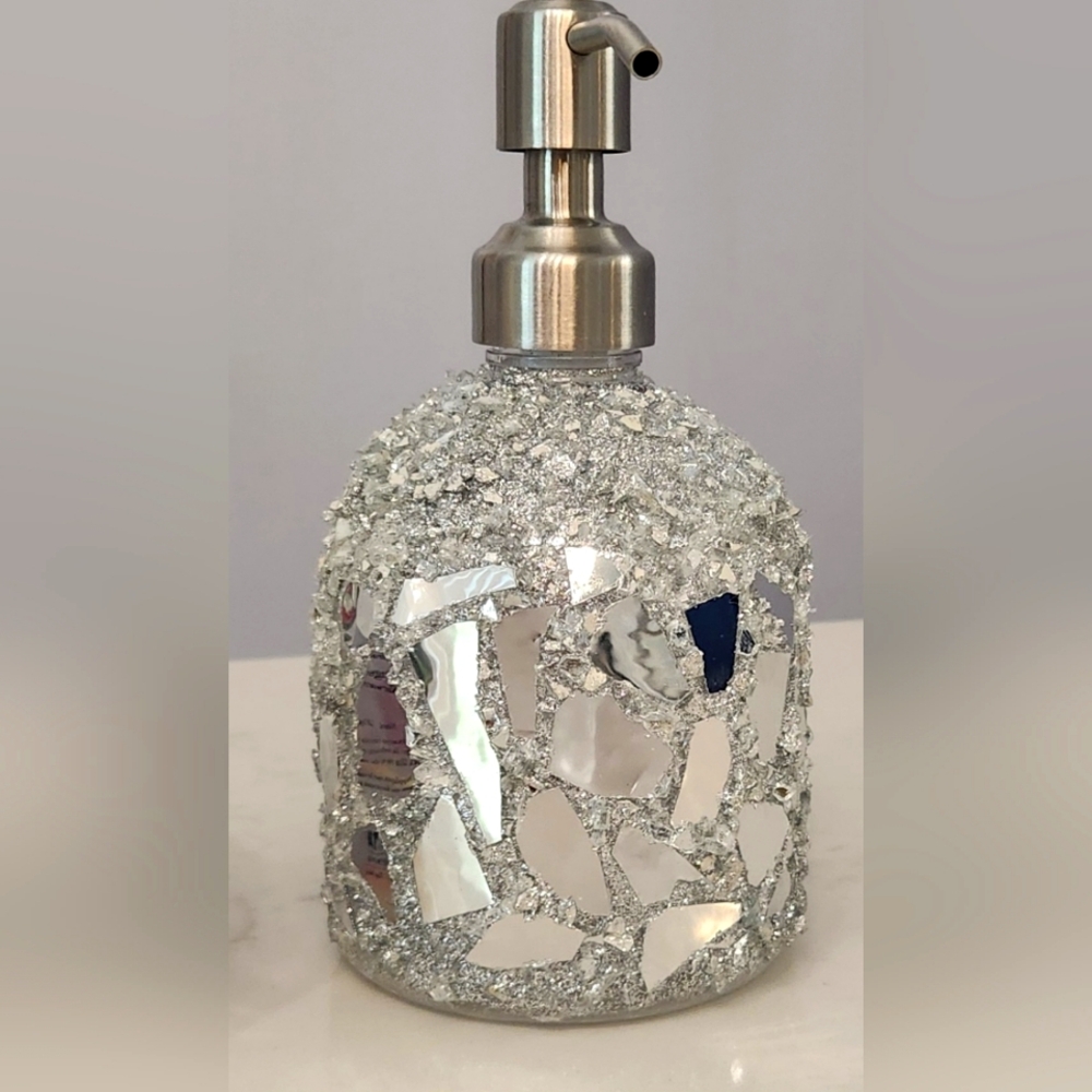 Glam mosaic soap dispenser.  Artisan